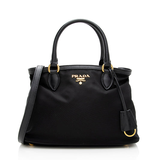 Prada Tessuto Calf Leather Convertible Tote (SHF-18982)