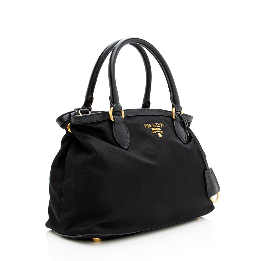 Prada Tessuto Calf Leather Convertible Tote (SHF-18982)