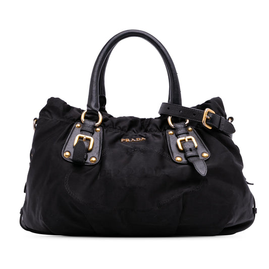 Prada Tessuto Canapa Logo Satchel