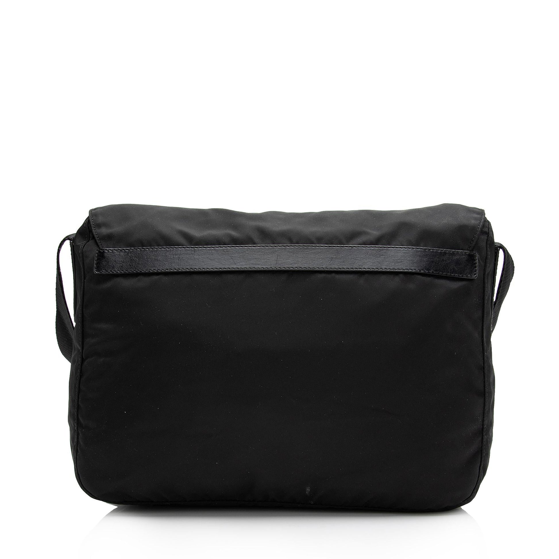 Prada Tessuto Double Buckle Messenger Bag (SHF-lj5Wdh)