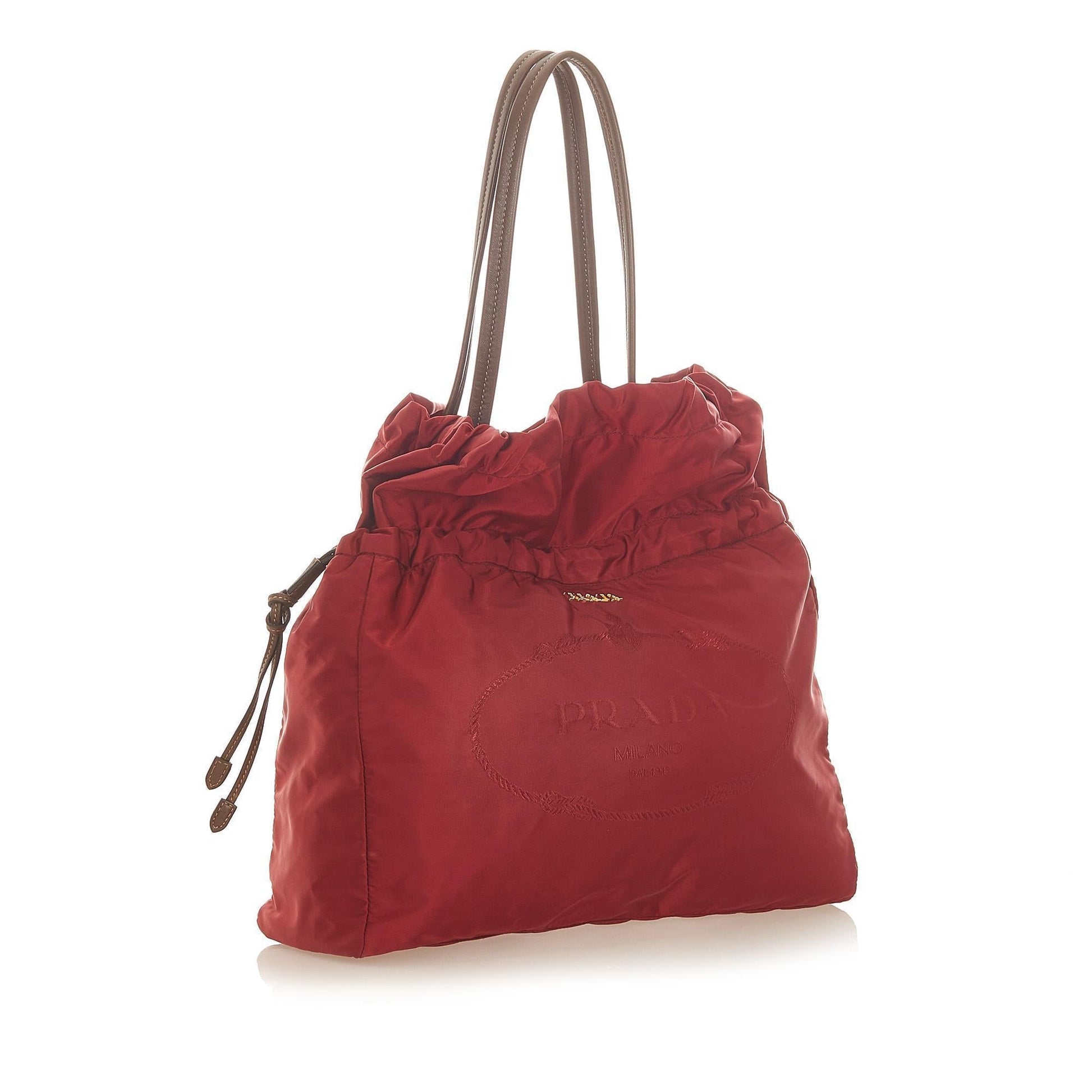 Prada Tessuto Drawstring Shopper Tote Bag  