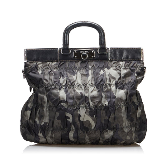 Prada Tessuto Gaufre Camouflage Business Bag (SHG-WuXMhK)