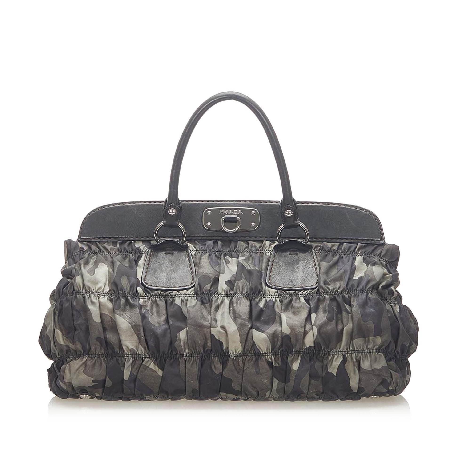 Prada Tessuto Gaufre Camouflage Tote Bag  
