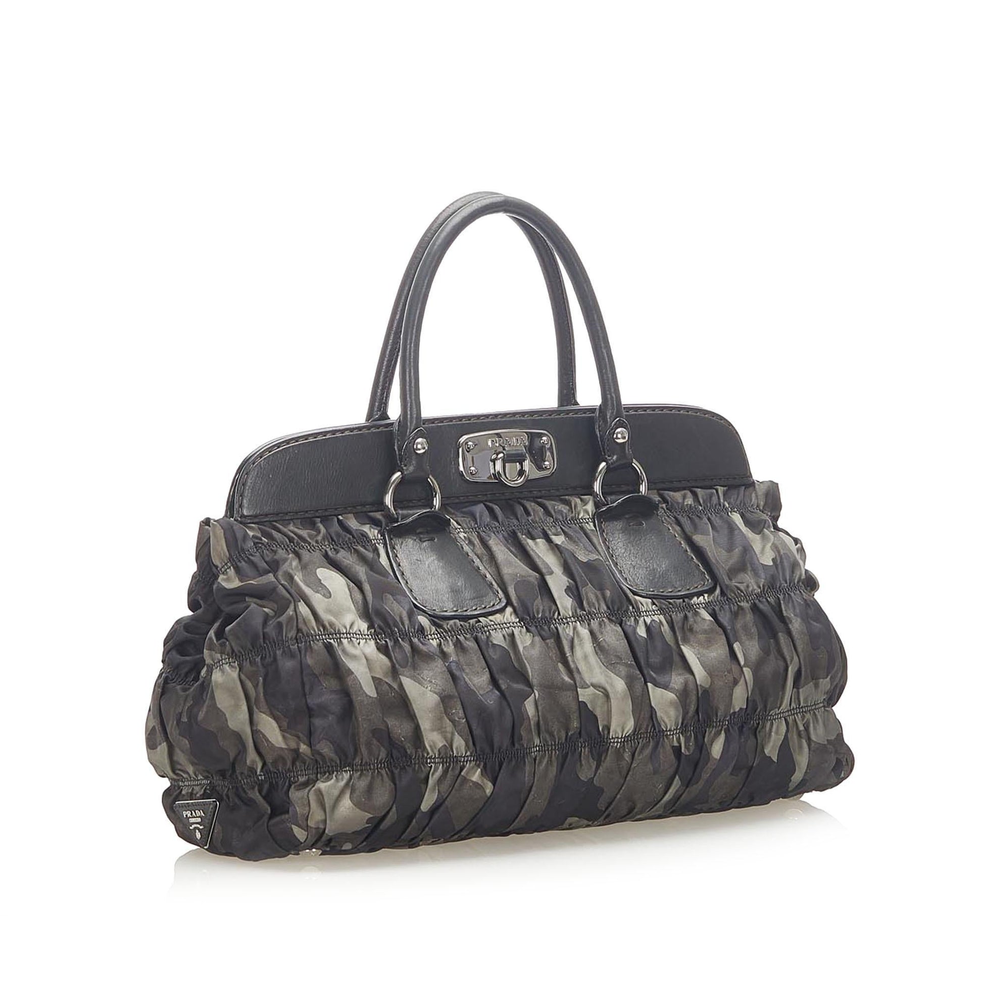 Prada Tessuto Gaufre Camouflage Tote Bag  