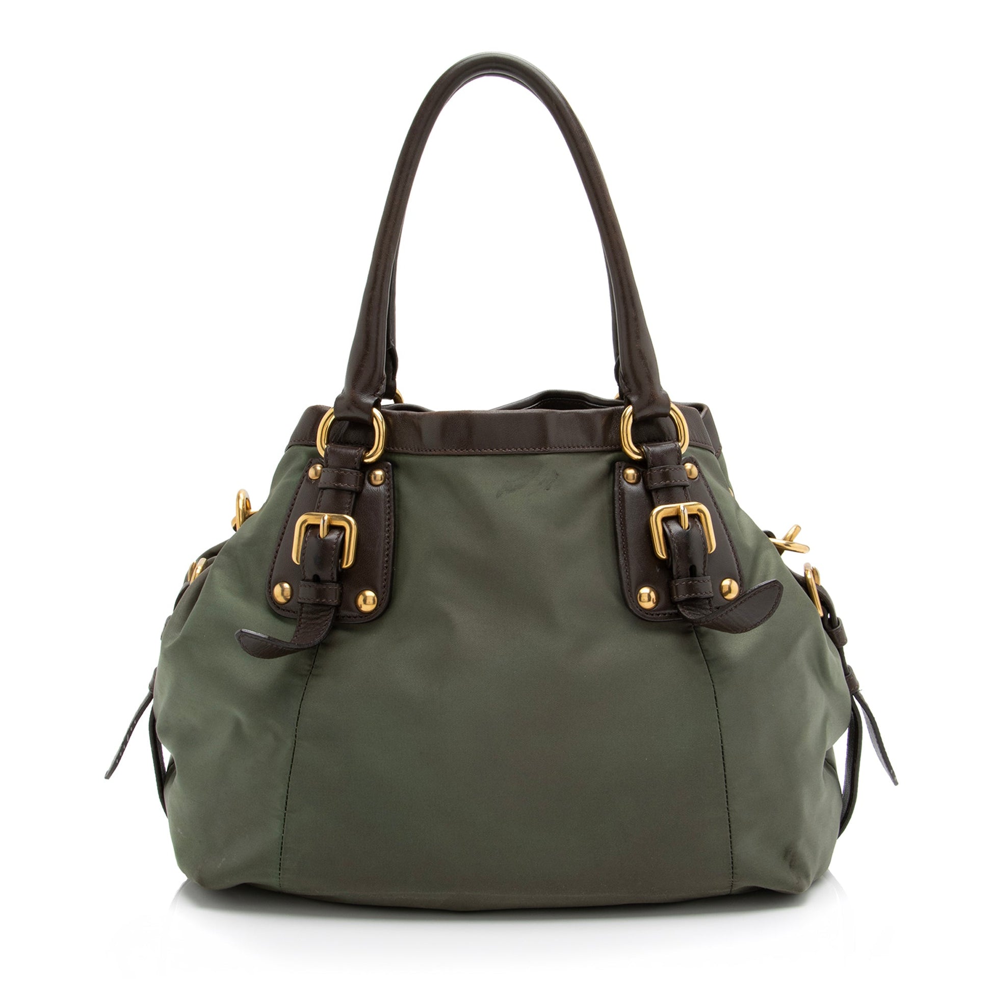 Prada Tessuto Jacquard Logo Convertible Large Tote (SHF-23519)