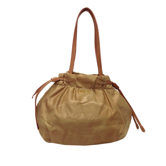 Prada Tessuto Jacquard Logo Drawstring Tote (SHG-35278)