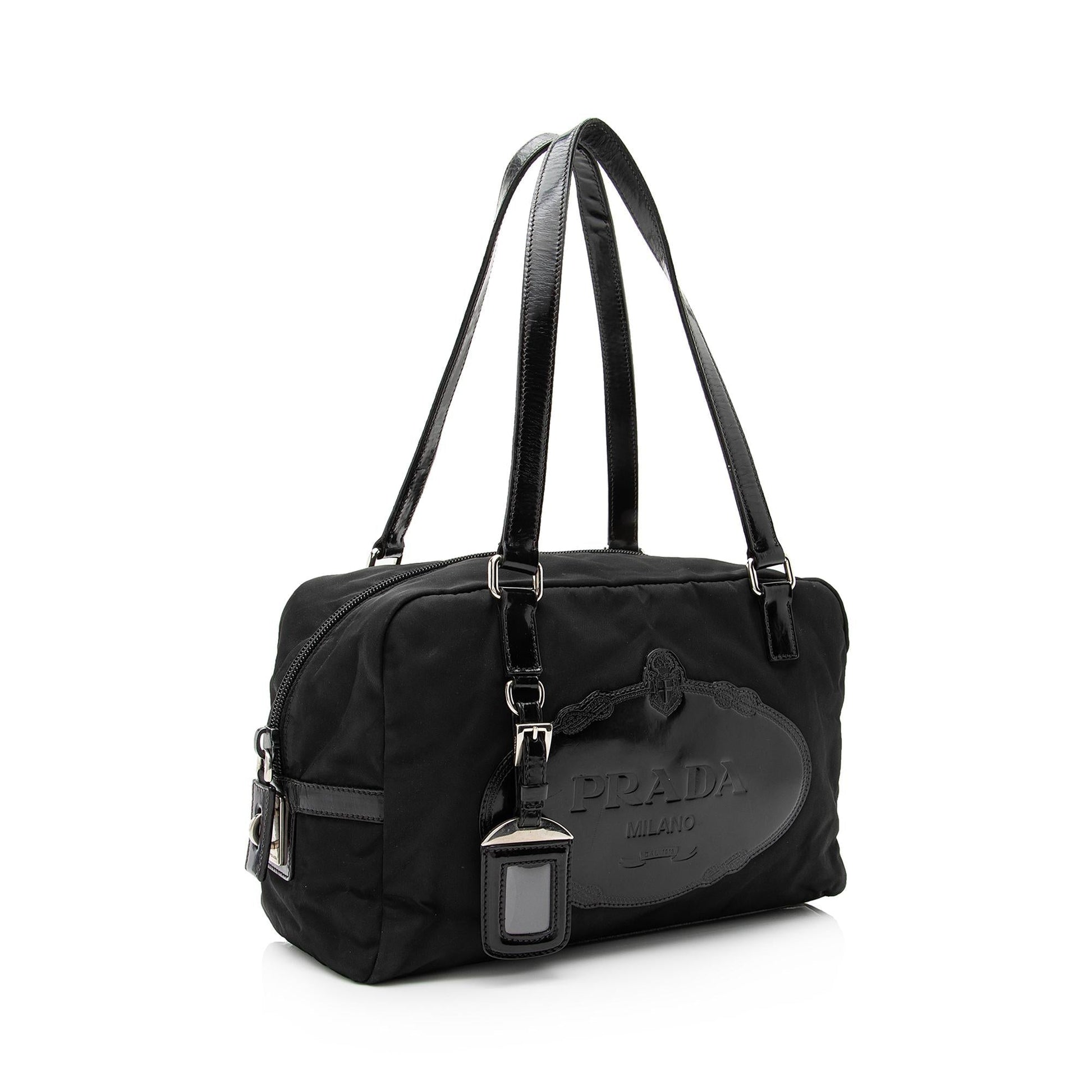 Prada Tessuto Logo Bauletto Satchel (SHF-23040)