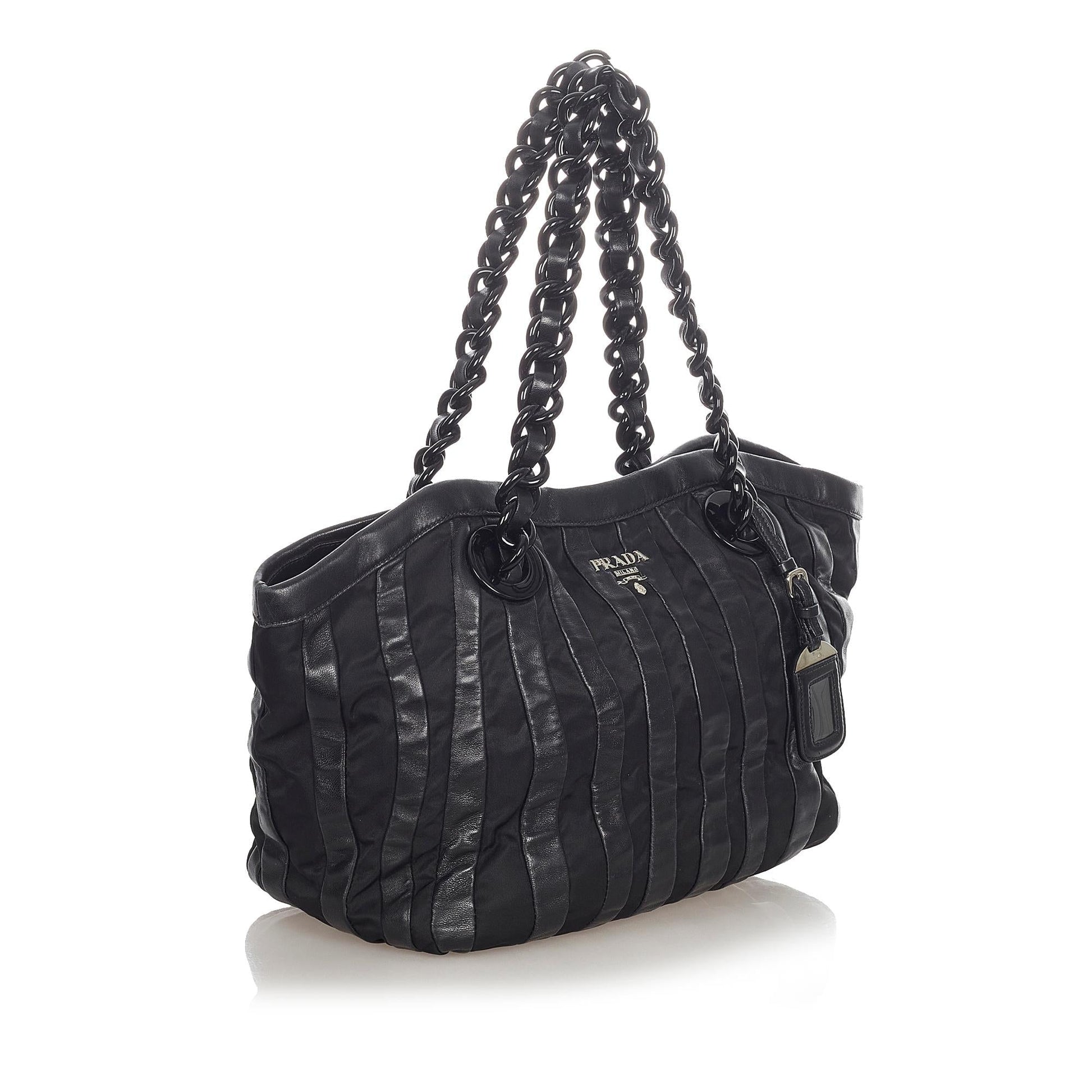 Prada Tessuto Nappa Waves Tote Bag (SHG-31936)