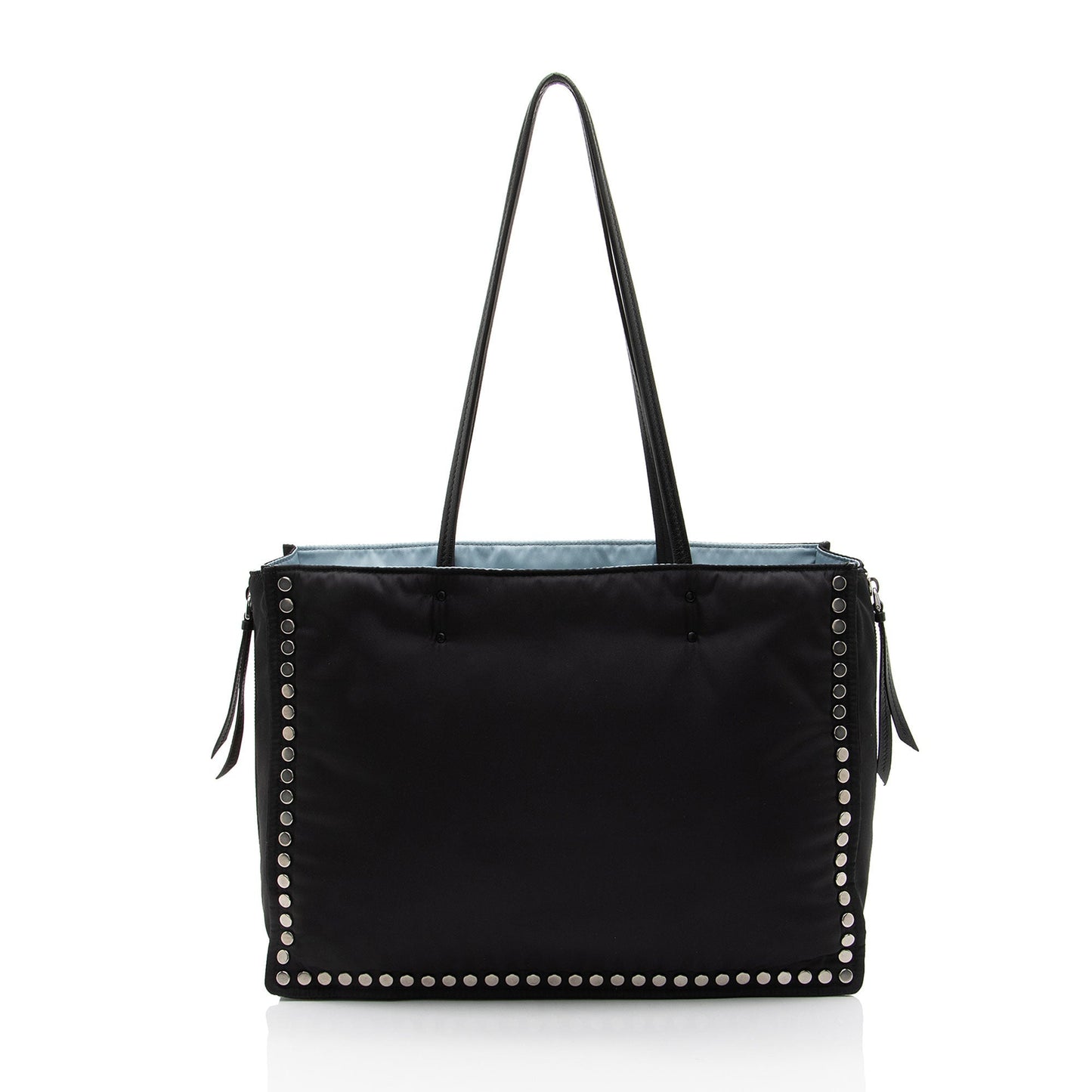 Prada Tessuto Studded Etiquette Large Tote