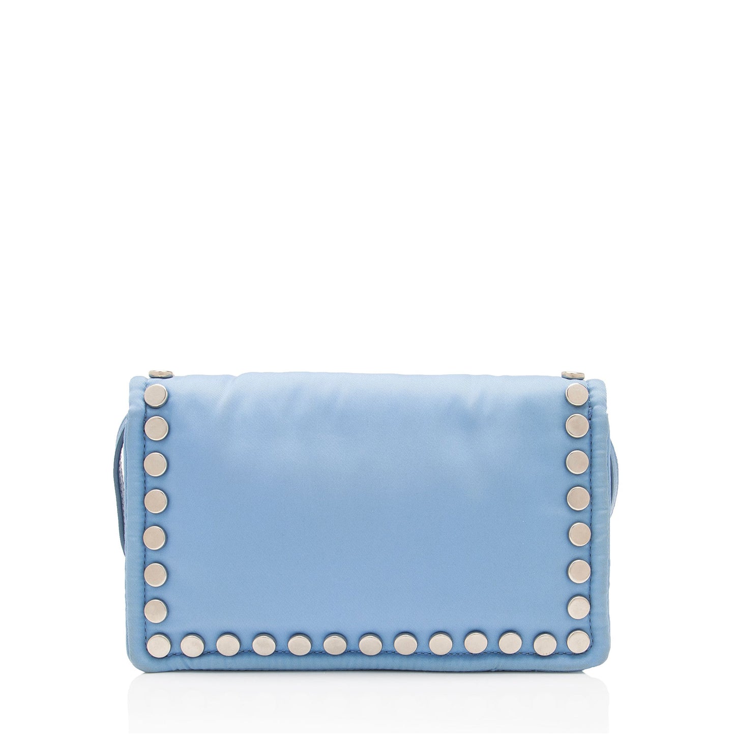 Prada Tessuto Studded Etiquette Mini Crossbody