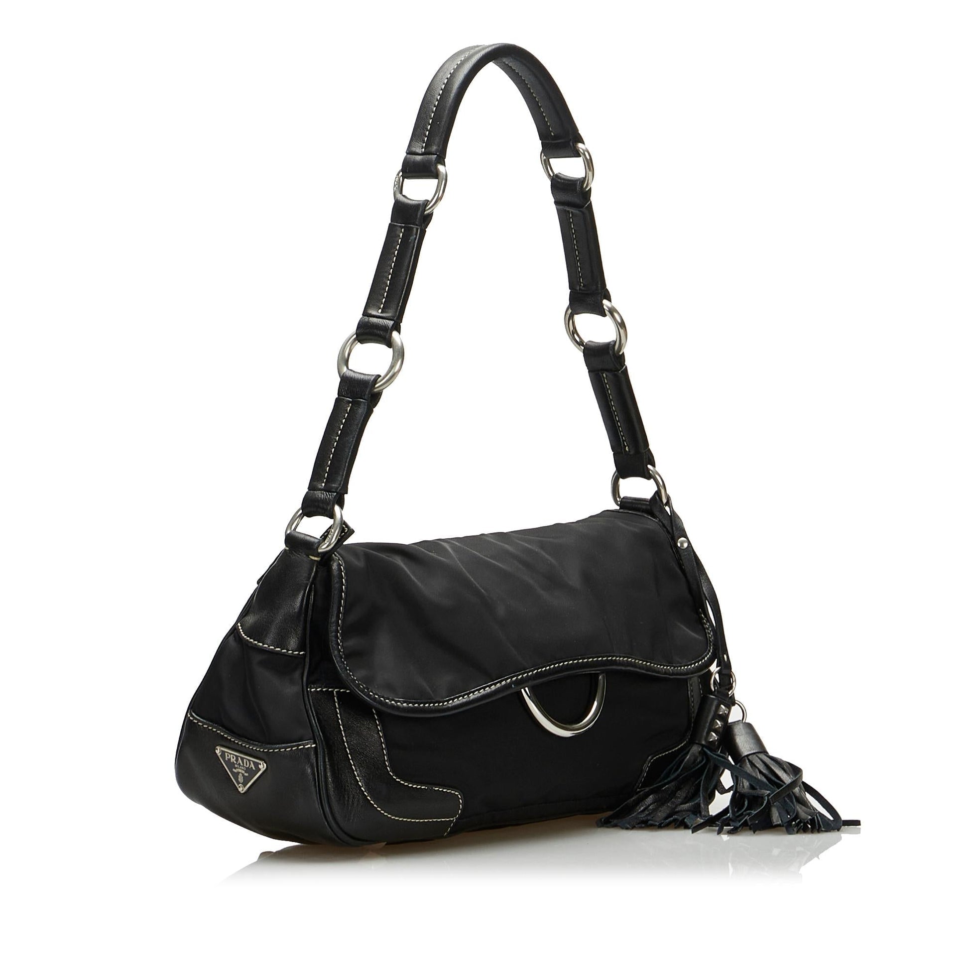 Prada Tessuto Tassel Shoulder Bag (SHG-OlHclM)