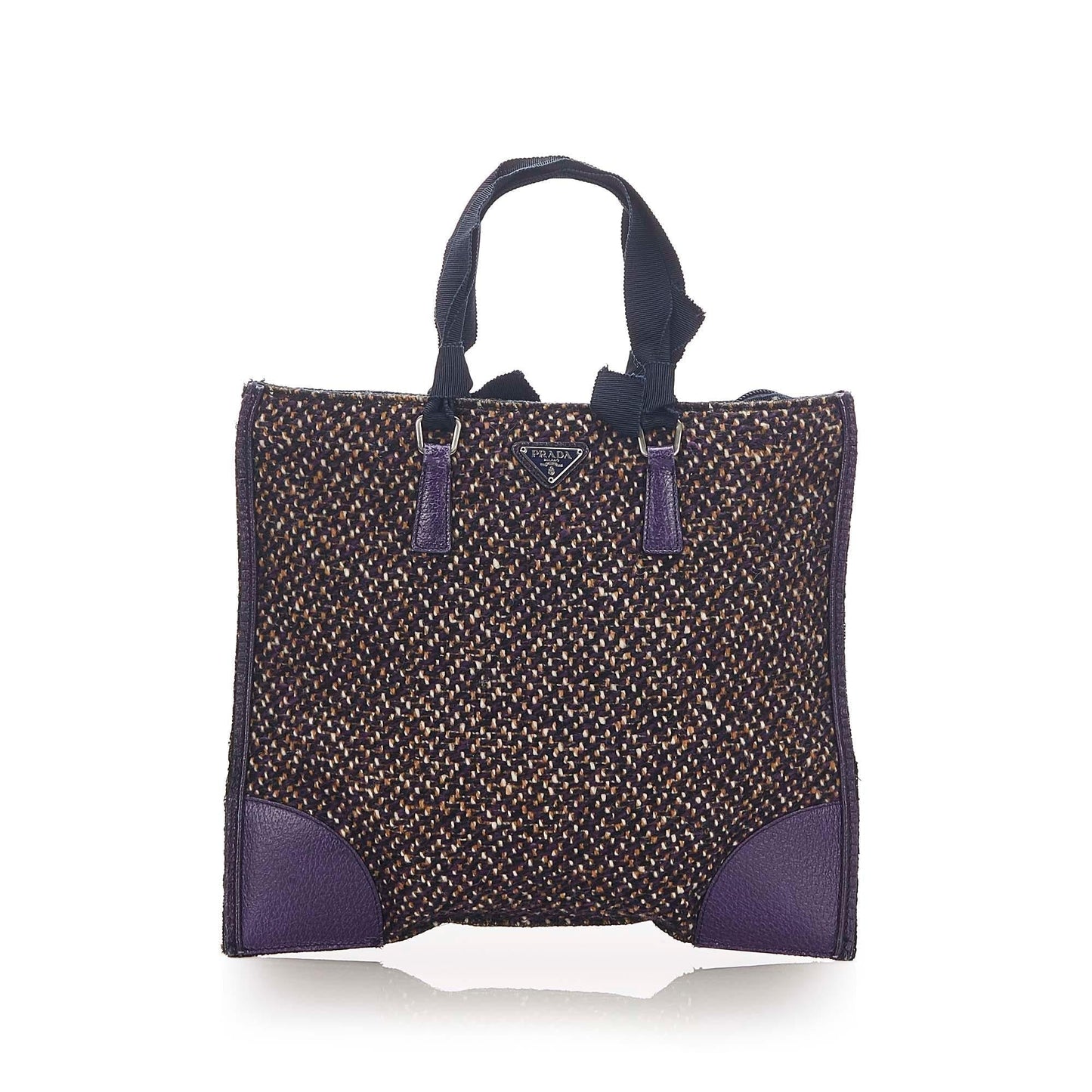 Prada Tweed Tote Bag  