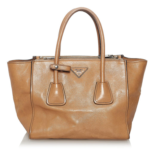 Prada Twin Pocket Leather Satchel (SHG-33254)