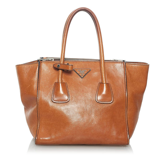Prada Twin Pocket Leather Satchel (SHG-33697)
