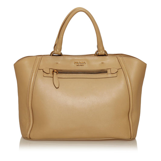 Prada VIsone City Calf Leather Handbag (SHG-29428)
