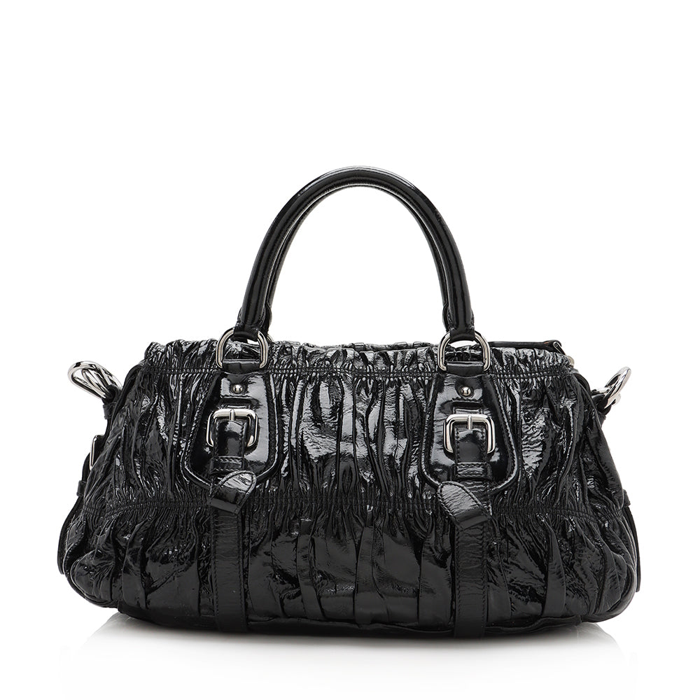 Prada Vernice Gaufre Satchel - FINAL (SHF-13188)