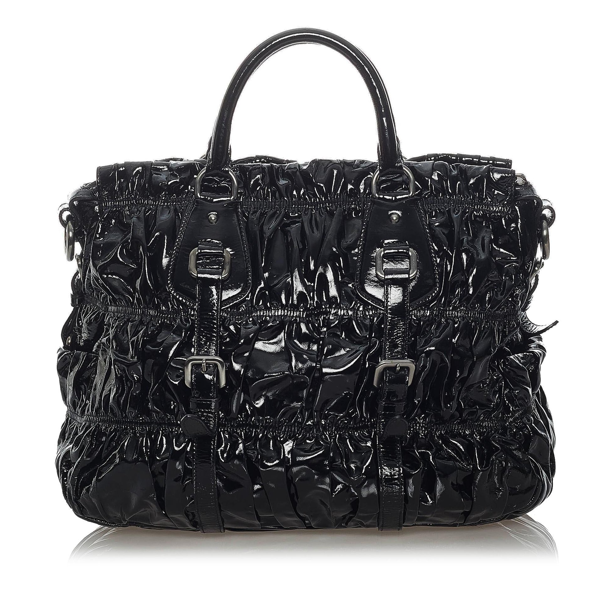Prada Vernice Gaufre Satchel (SHG-32922)