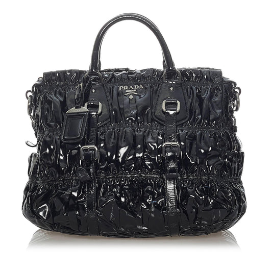 Prada Vernice Gaufre Satchel (SHG-32922)