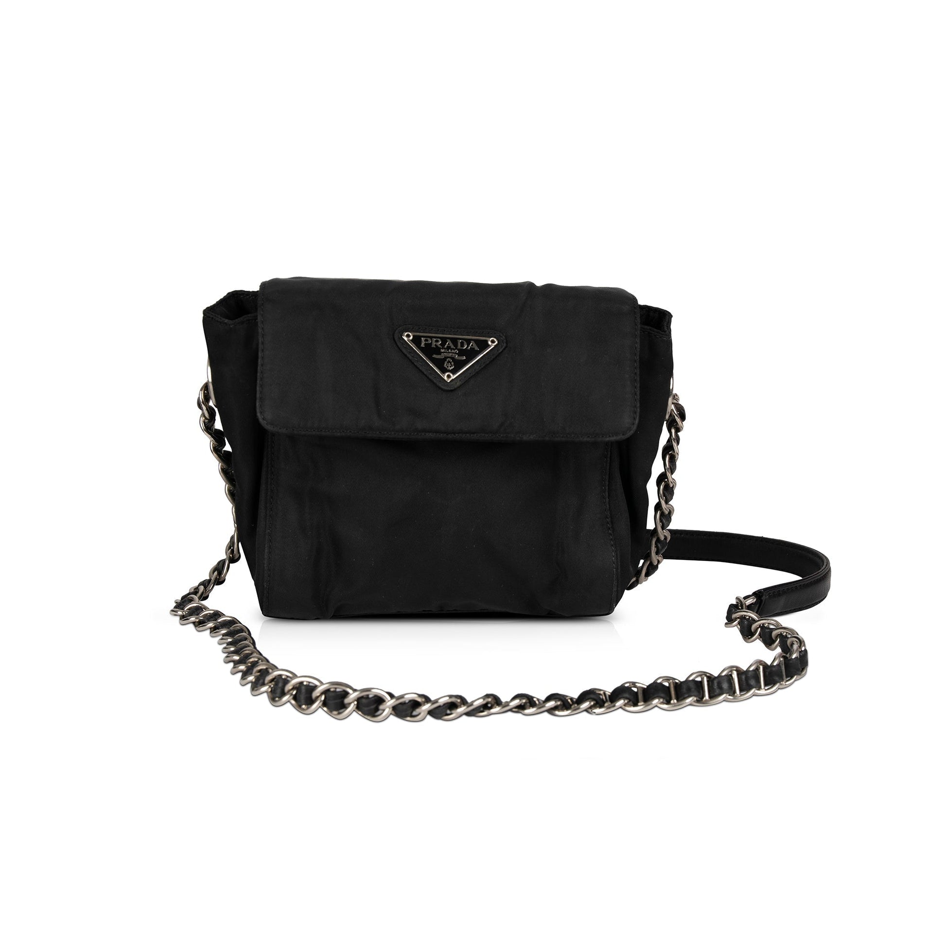 Prada Tessuto Nylon Chain Crossbody Bag