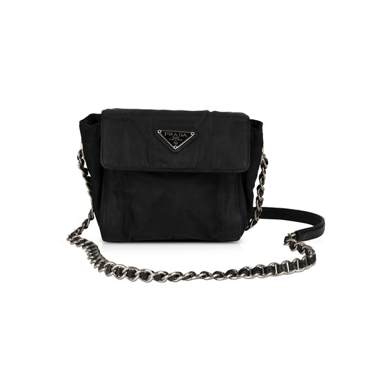 Prada Tessuto Nylon Chain Crossbody Bag