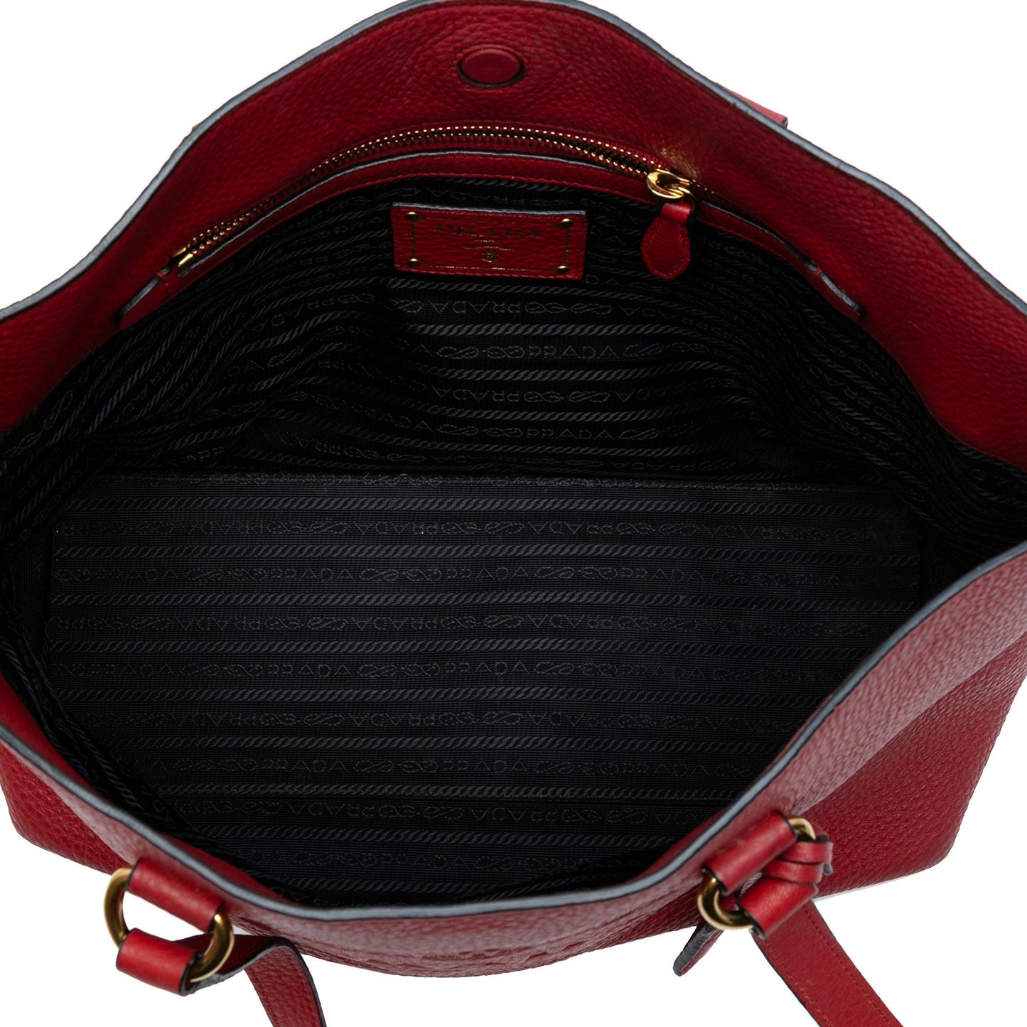 Prada Vitello Daino Canapa Logo Tote