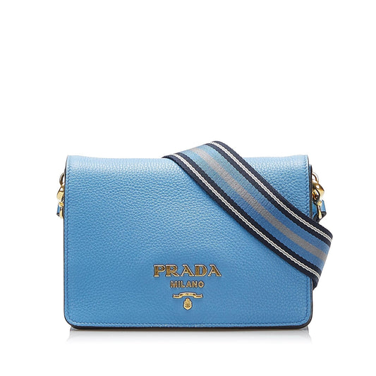 Prada Vitello Daino Flap Crossbody (SHG-ANA2Jx)