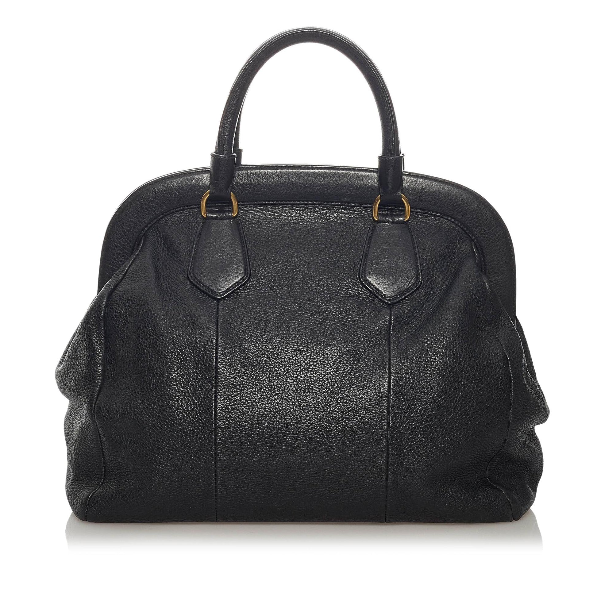 Prada Vitello Daino Frame Tote Bag (SHG-29025)