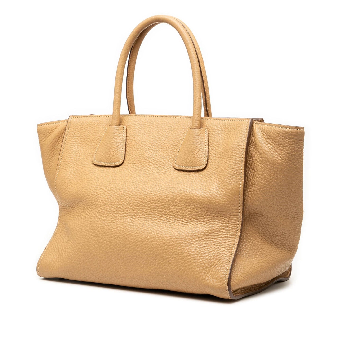 Prada Vitello Daino Front Pocket Open Convertible Tote