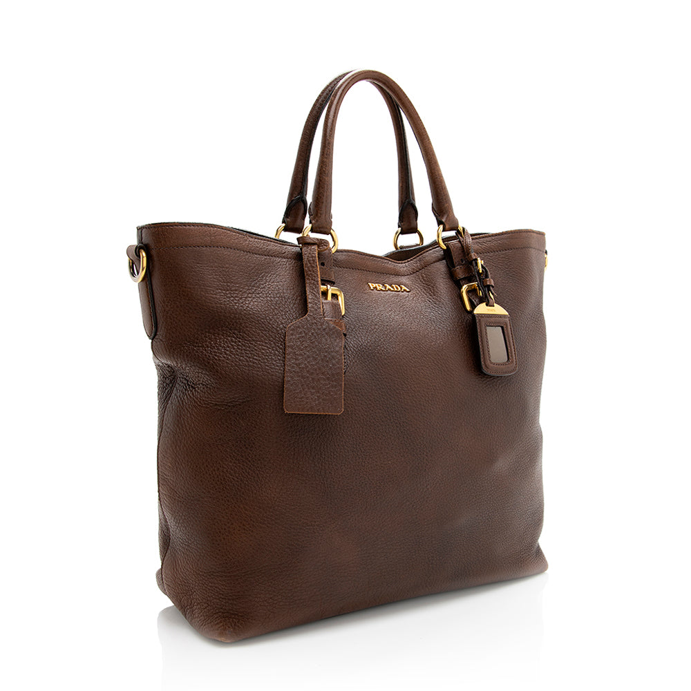 Prada Vitello Daino Leather Tote (SHF-19255)