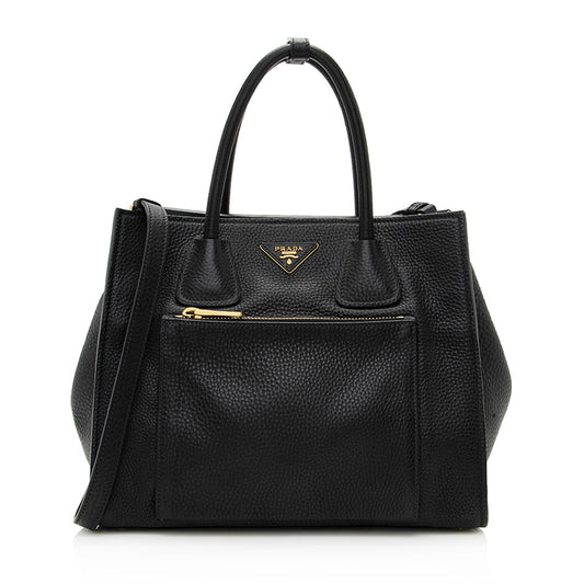 Prada Vitello Daino Leather Twin Pocket Tote (SHF-20265)