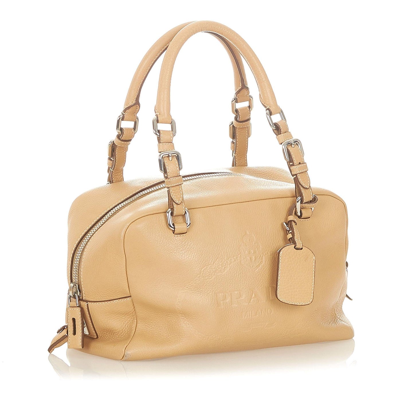 Prada Vitello Daino Logo Handbag (SHG-31669)