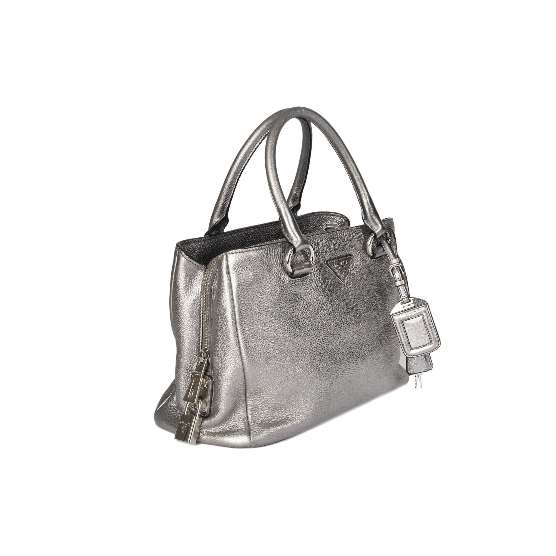 Prada Vitello Daino Metallic Shopping Tote