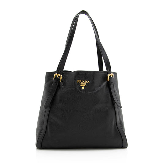 Prada Vitello Daino North South Tote (SHF-19897)