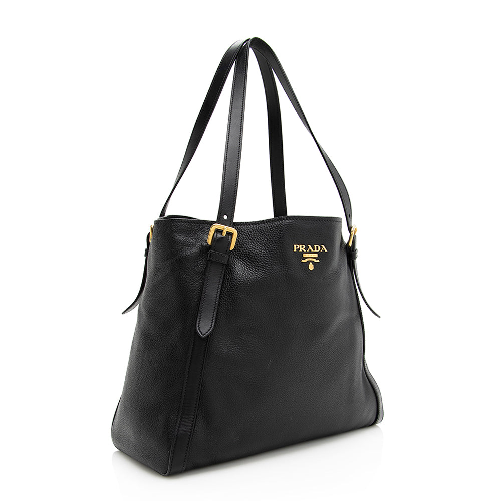 Prada Vitello Daino North South Tote (SHF-19897)