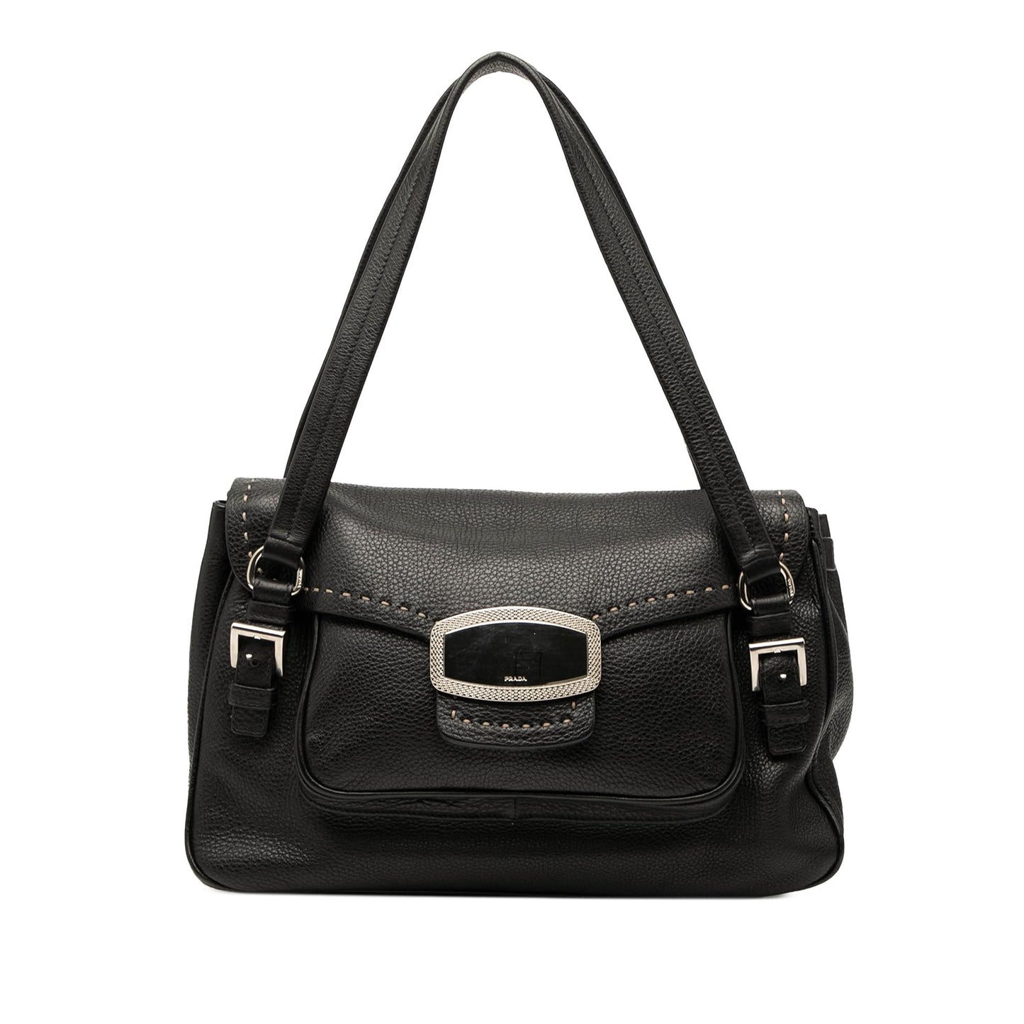 Prada Vitello Daino Pushlock Flap