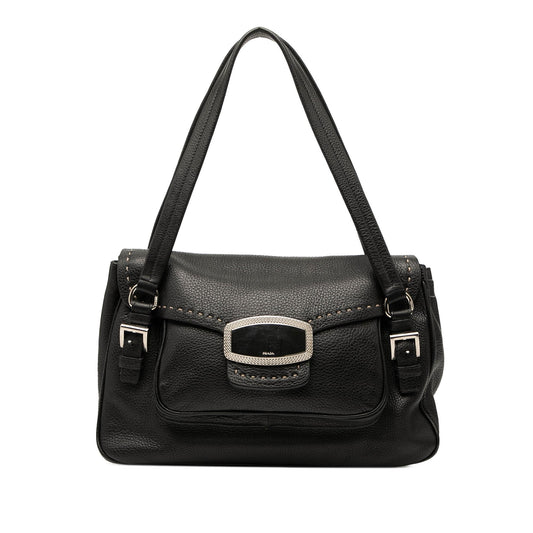 Prada Vitello Daino Pushlock Flap