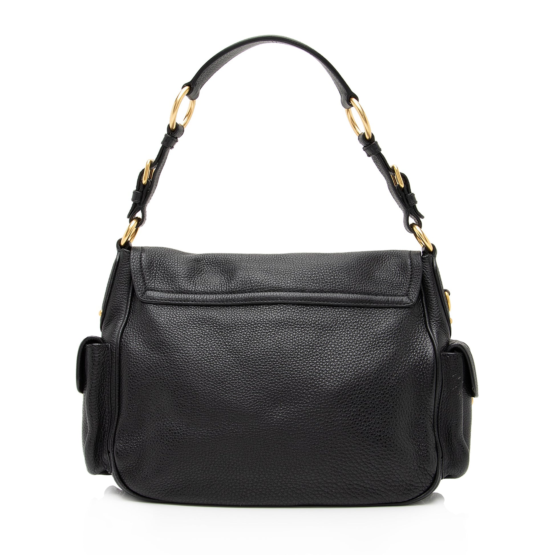 Prada Vitello Daino Side Pocket Flap Bag (SHF-aKkOkE)