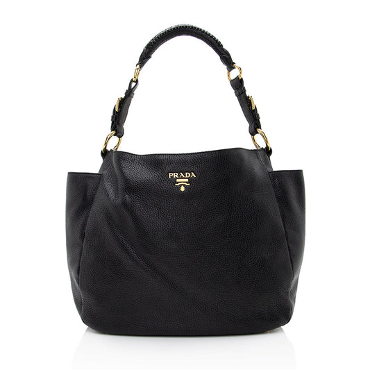 Prada Vitello Daino Side Pocket Hobo (SHF-21901)