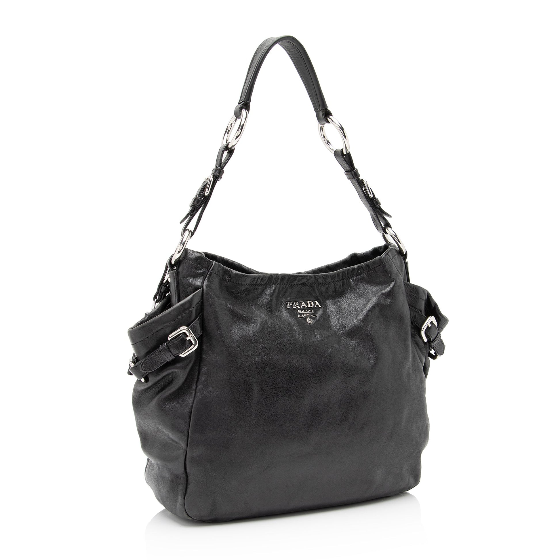 Prada Vitello Daino Side Pocket Hobo (SHF-Xeib8x)