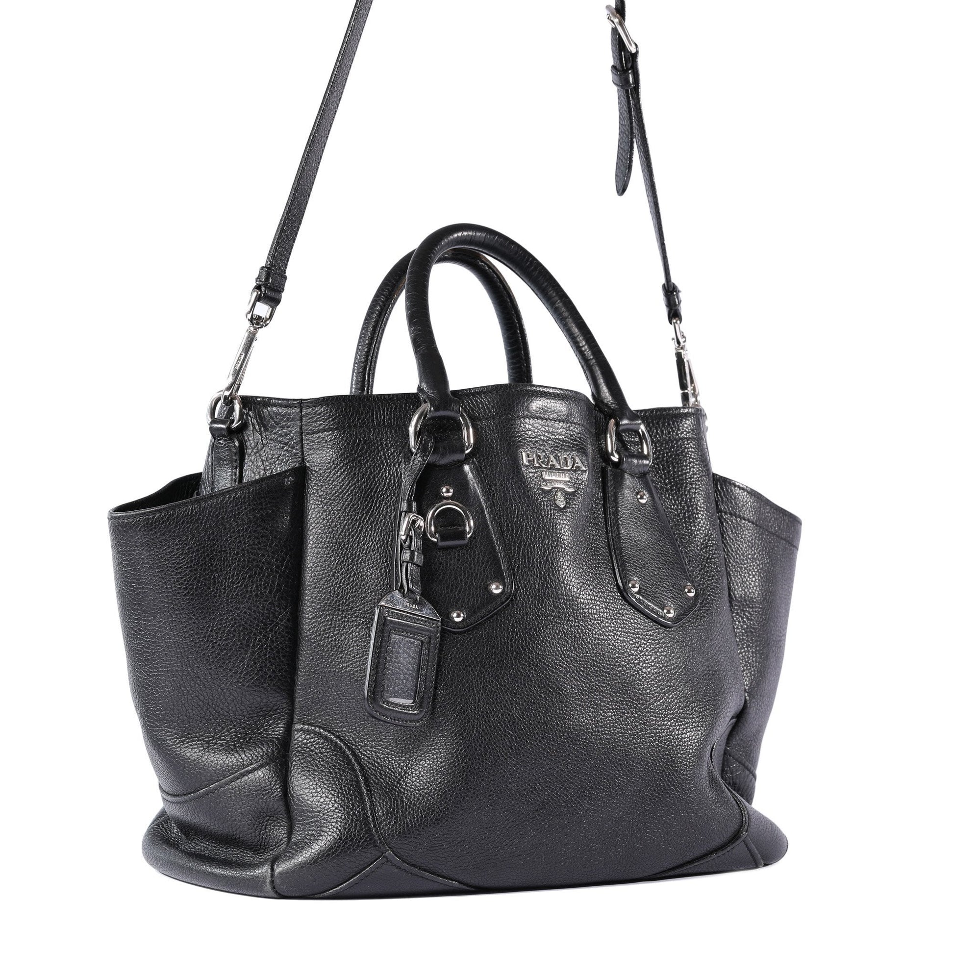 Prada Vitello Daino Side Pocket Tote