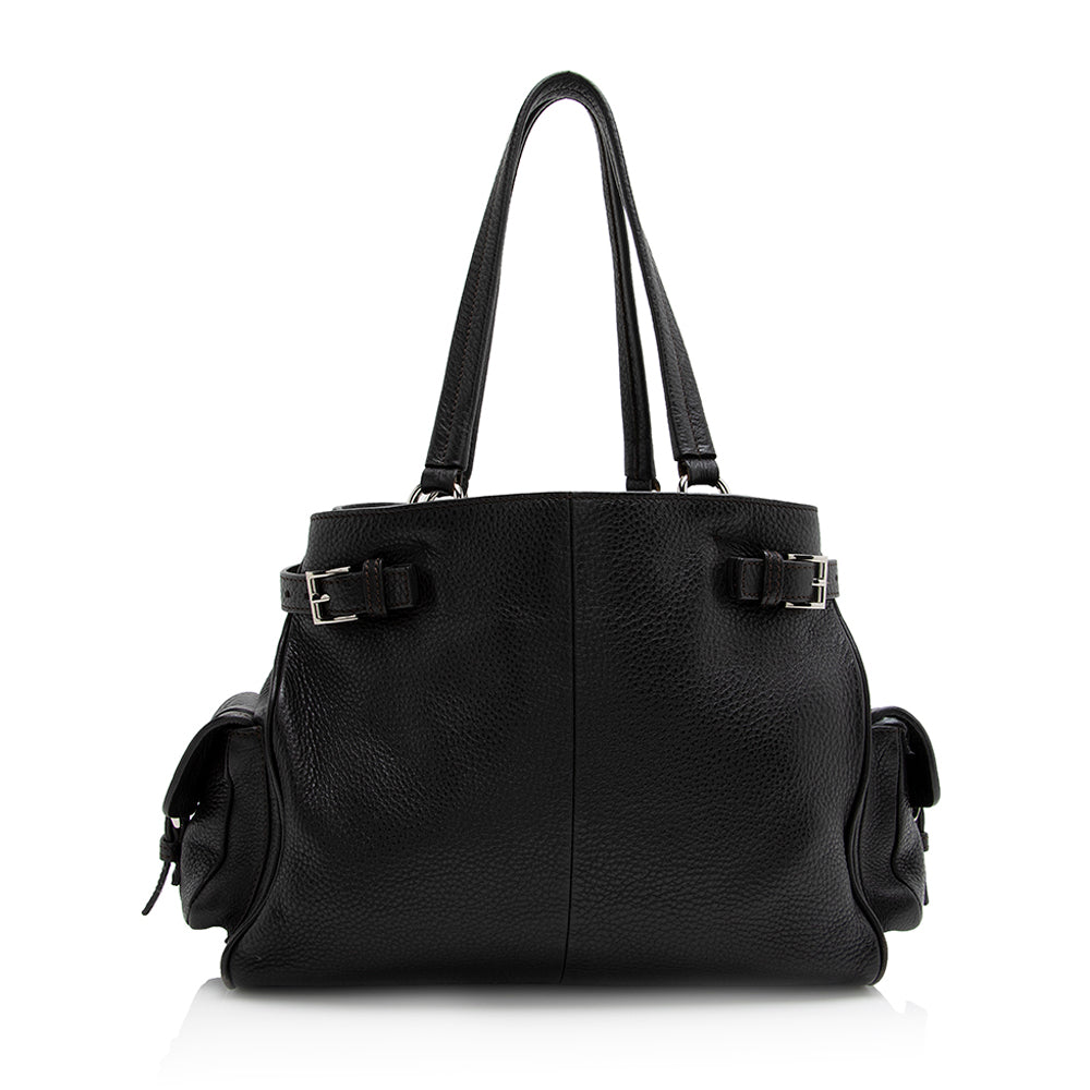 Prada Vitello Daino Side Pocket Tote (SHF-21558)