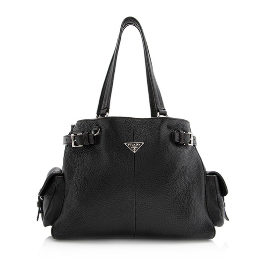 Prada Vitello Daino Side Pocket Tote (SHF-21558)