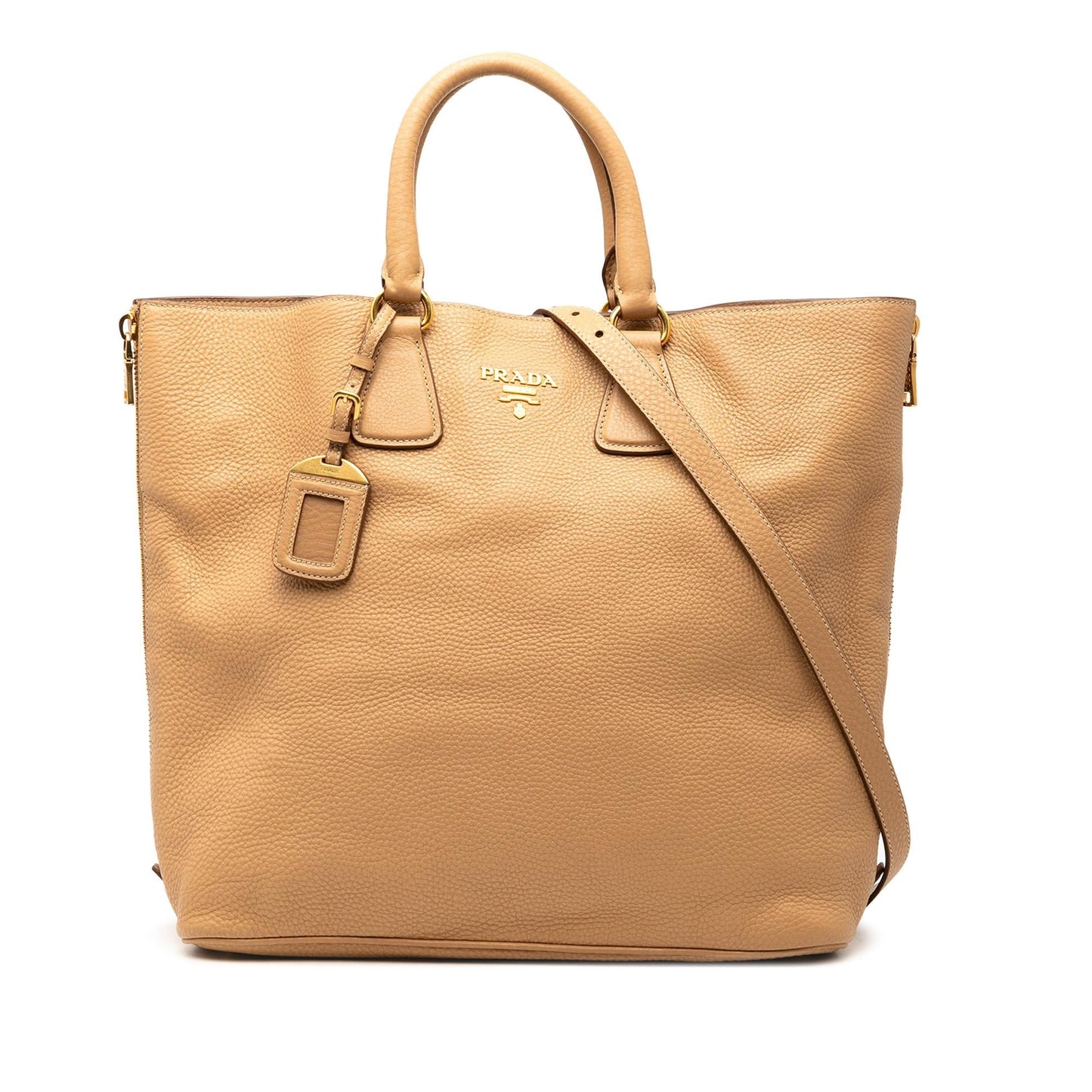 Prada Vitello Daino Side Zip Convertible Tote