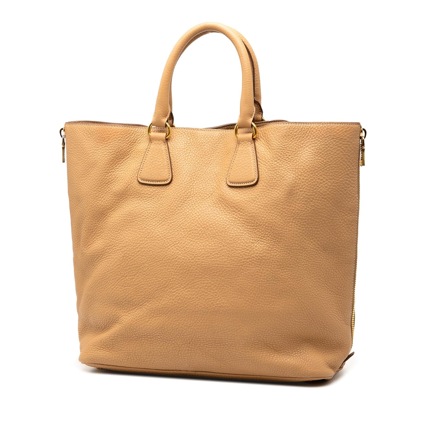Prada Vitello Daino Side Zip Convertible Tote