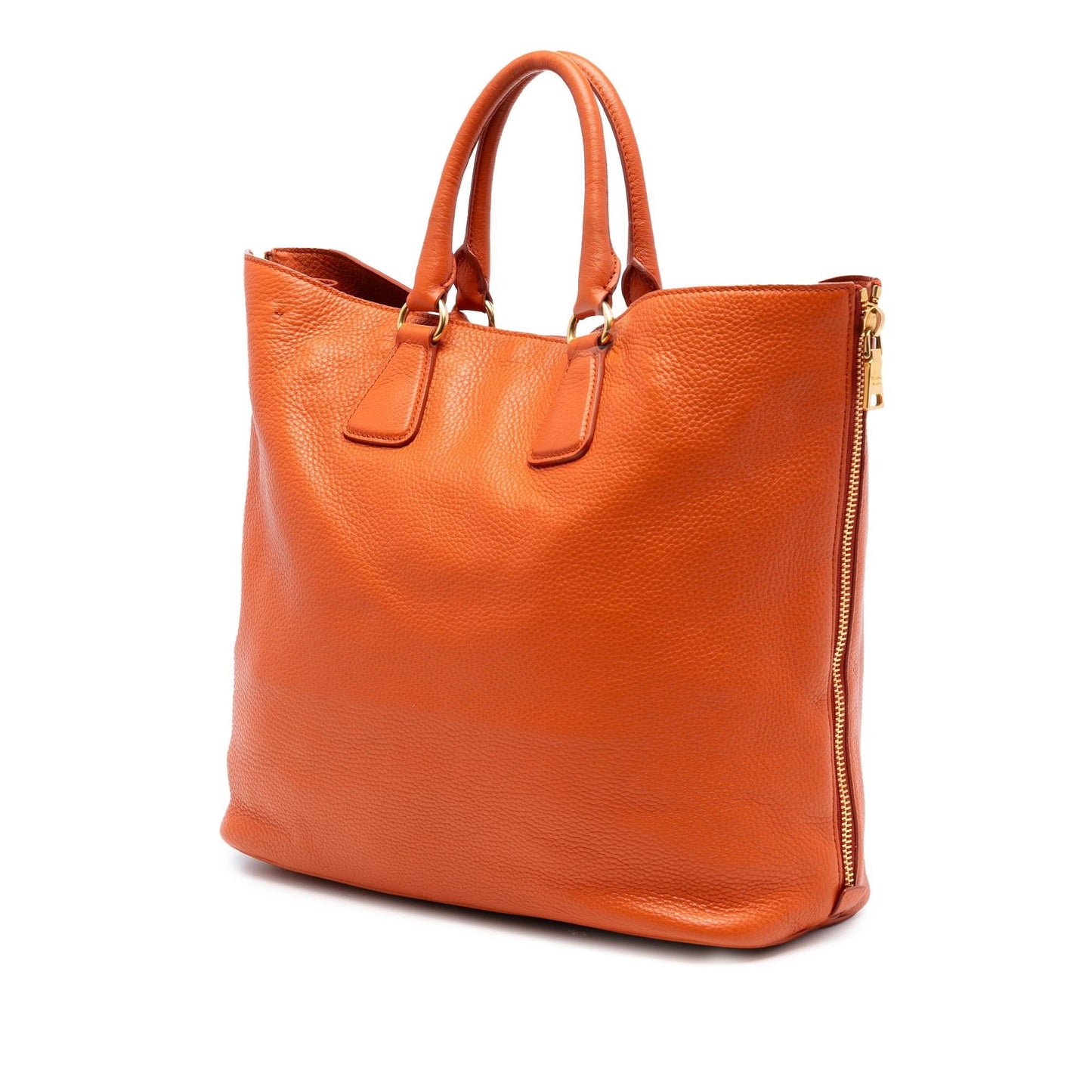Prada Vitello Daino Side Zip Convertible Tote
