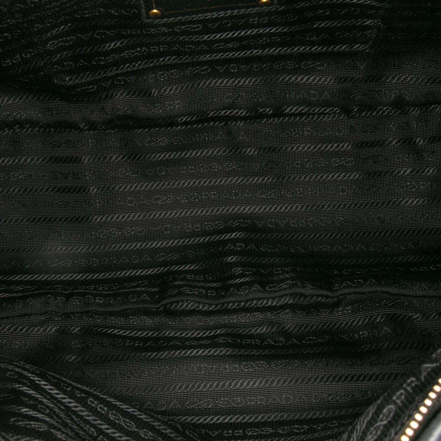 Prada Vitello Daino Trimmed Tessuto Zip Top Satchel