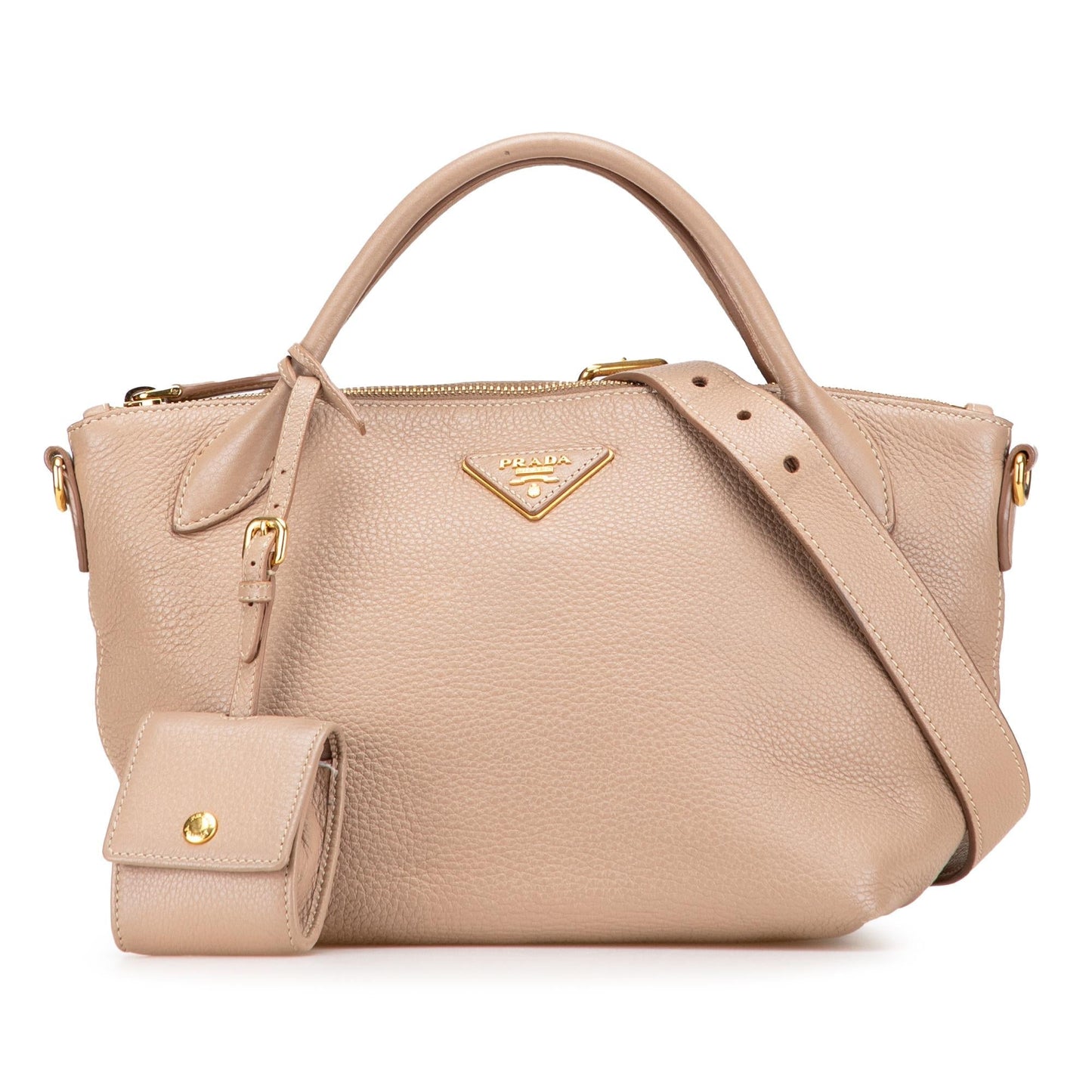 Prada Vitello Daino Zip Top Satchel