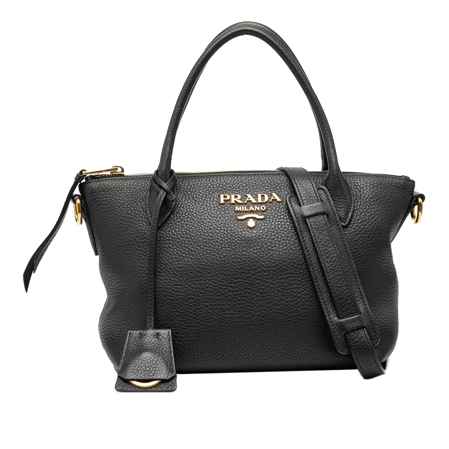Prada Vitello Daino Zip Top Satchel