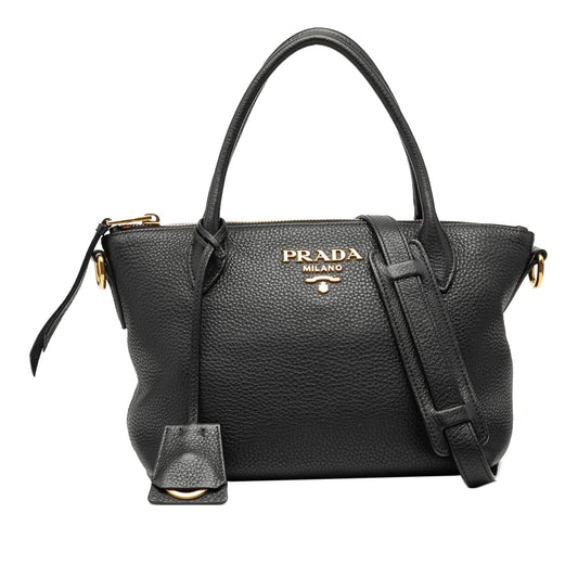 Prada Vitello Daino Zip Top Satchel