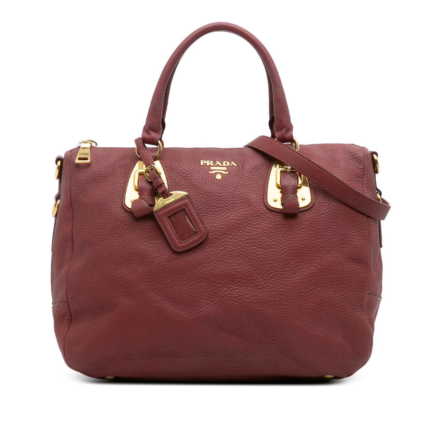 Prada Vitello Daino Zip Top Satchel